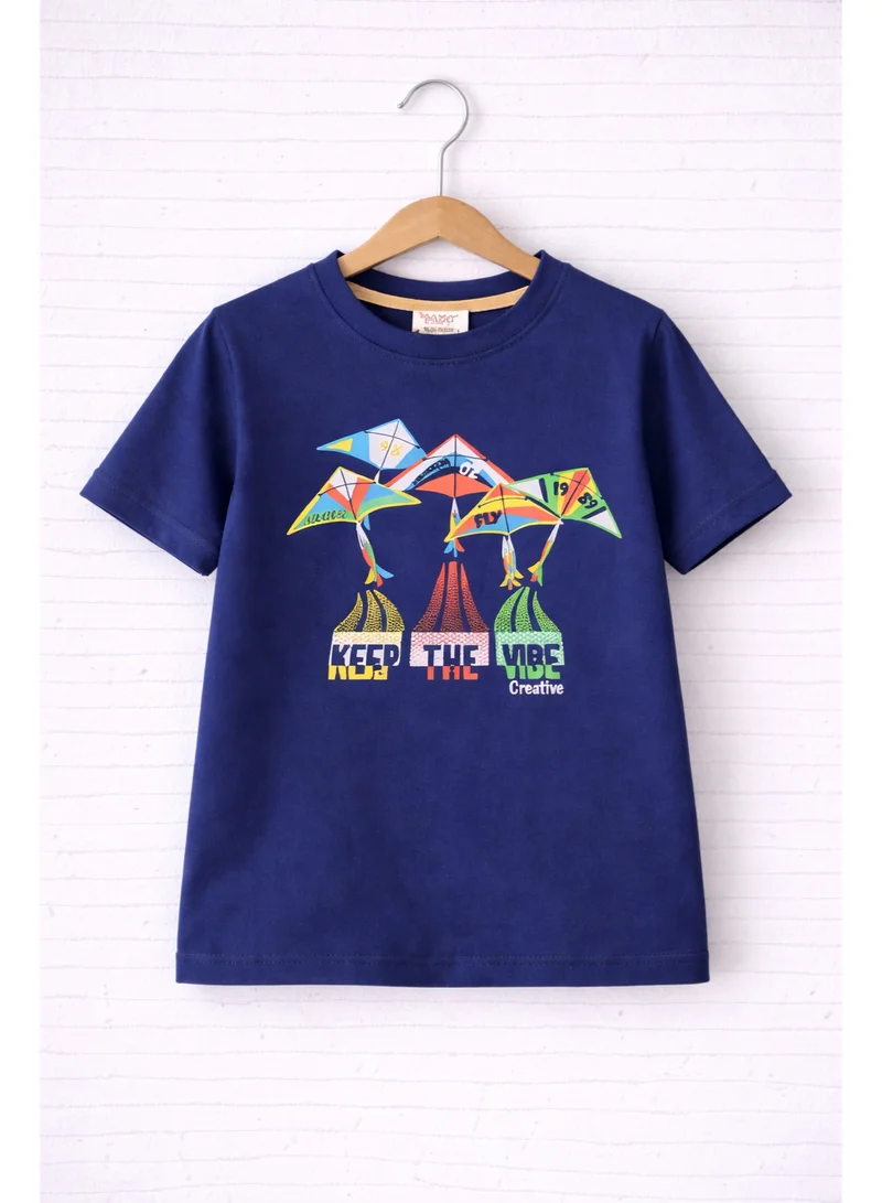 Victor And Jane  Boys’ 2-Piece Set – Mountain Graphic T-Shirt & Textured Shorts for Men | Best Price UAE